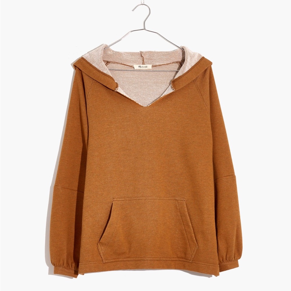 Madewell Bubble-Sleeve Hoodie Sweatshirt.